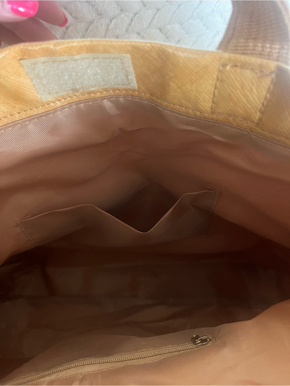 Tote Bag  Leather-Look Tote in Tan - Picture 7 of 11